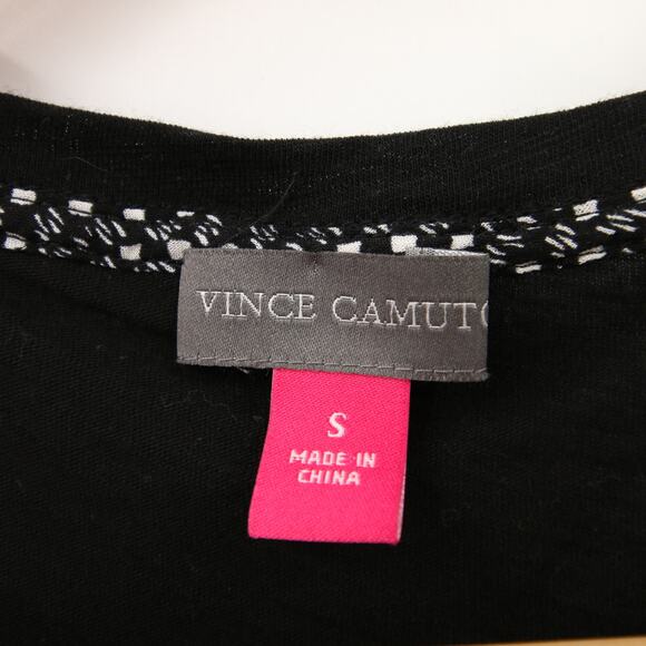 Vince Camuto Top Black Sleeveless Blouse V Neck Super Soft Peplum Size Small - Picture 6 of 8